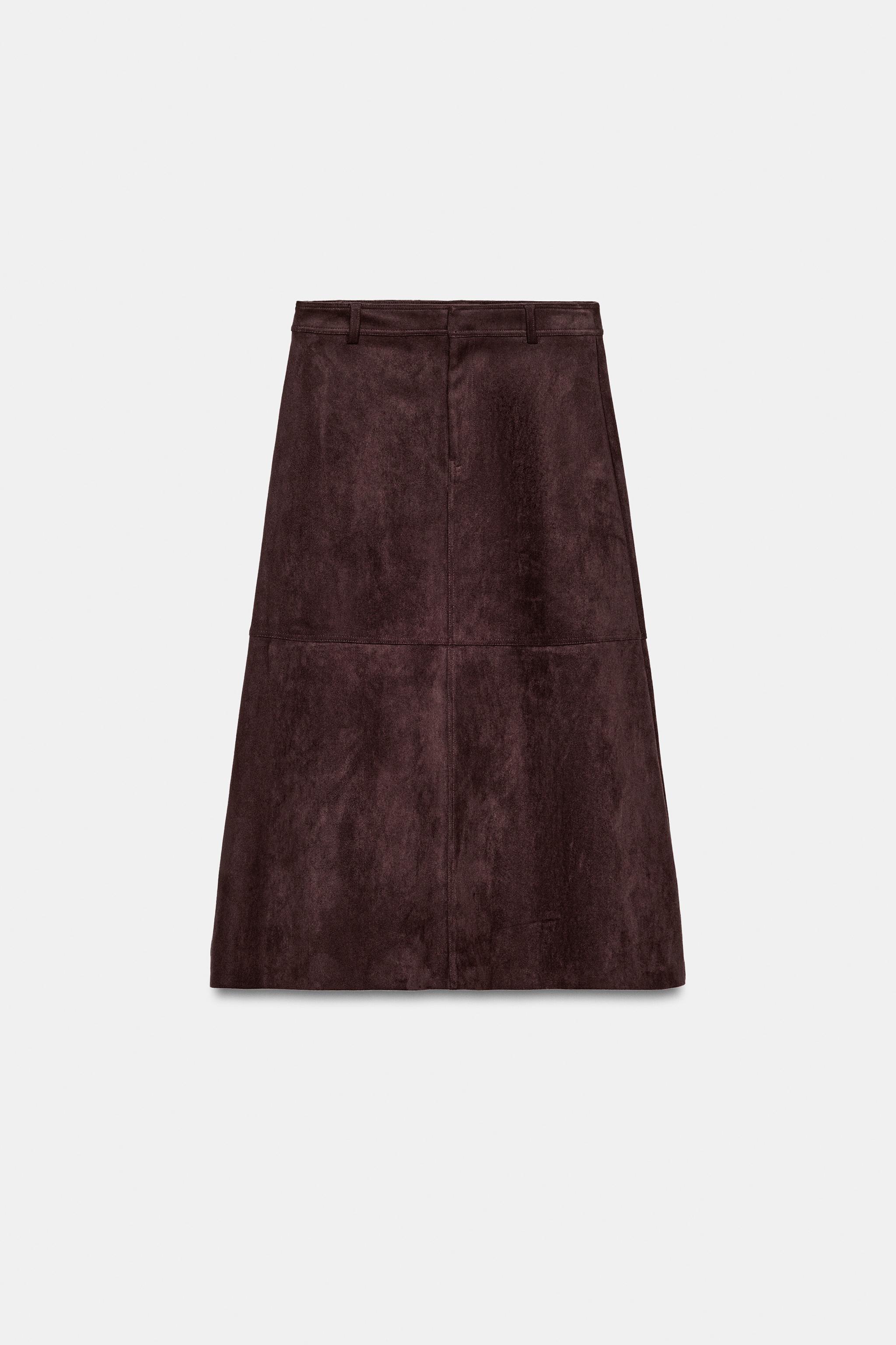FAUX SUEDE CAPE SKIRT